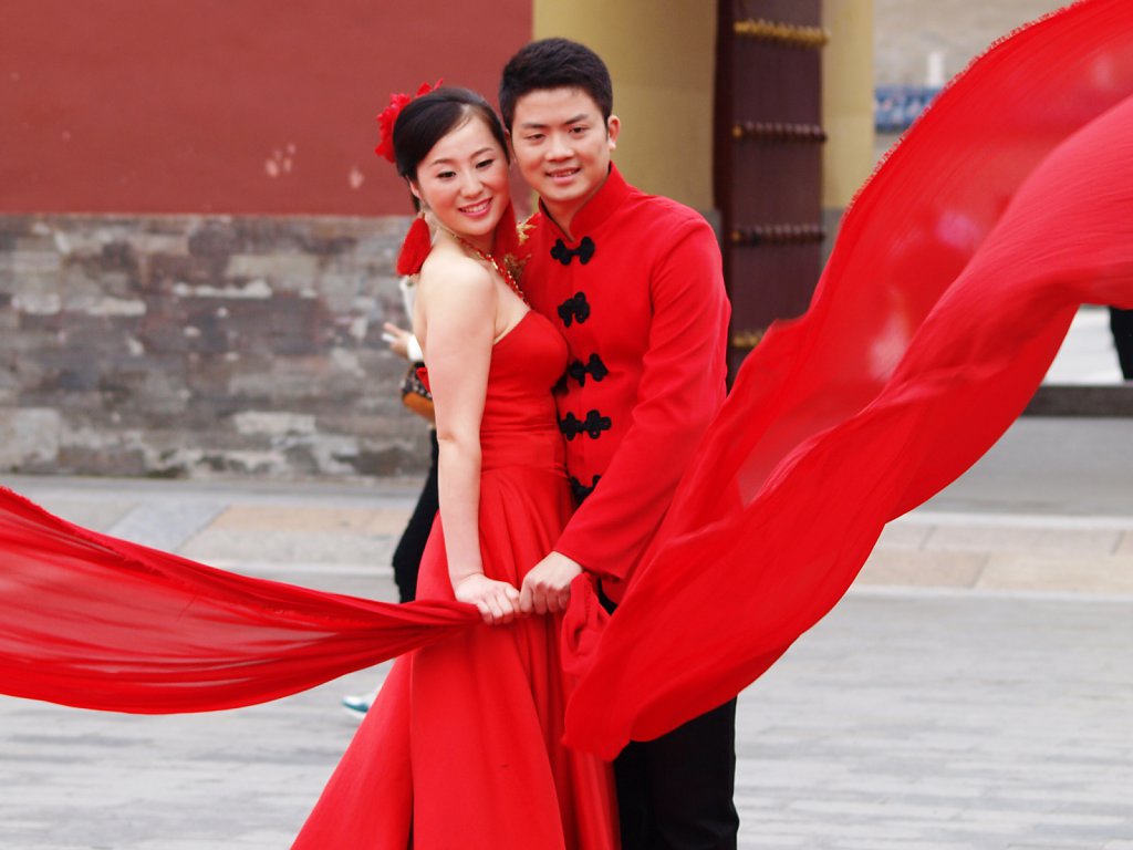Chinese couple wedding photo